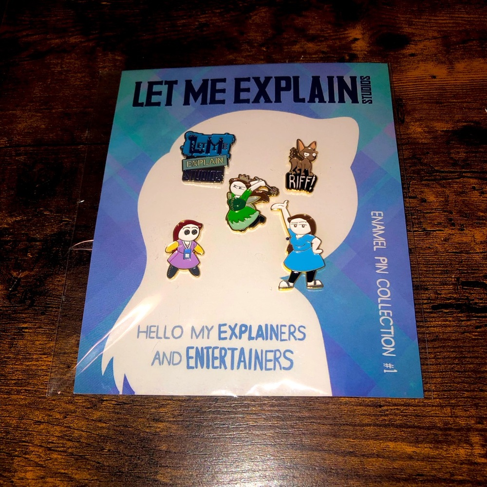 LET ME EXPLAIN STUDIOS: ENAMLE PIN SET AND STICKER SHEET